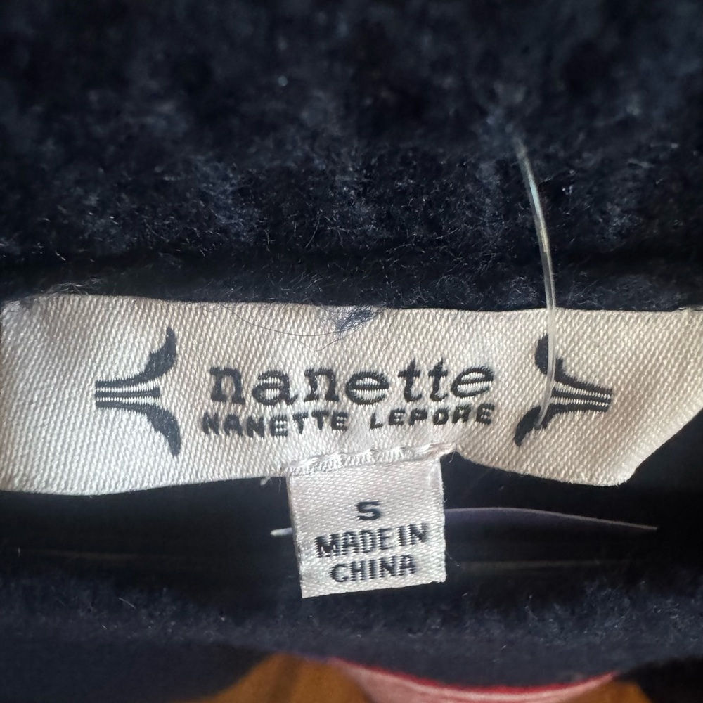 Nanette Lepore Dark Blue Sweater with Flag Design - Picture 2 of 5